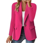 Qeaghou Flash Deals Oversized Blazers for Women Business Casual Long Sleeve Blazer Button down Work Office Jackets 2024 Open Front Suit